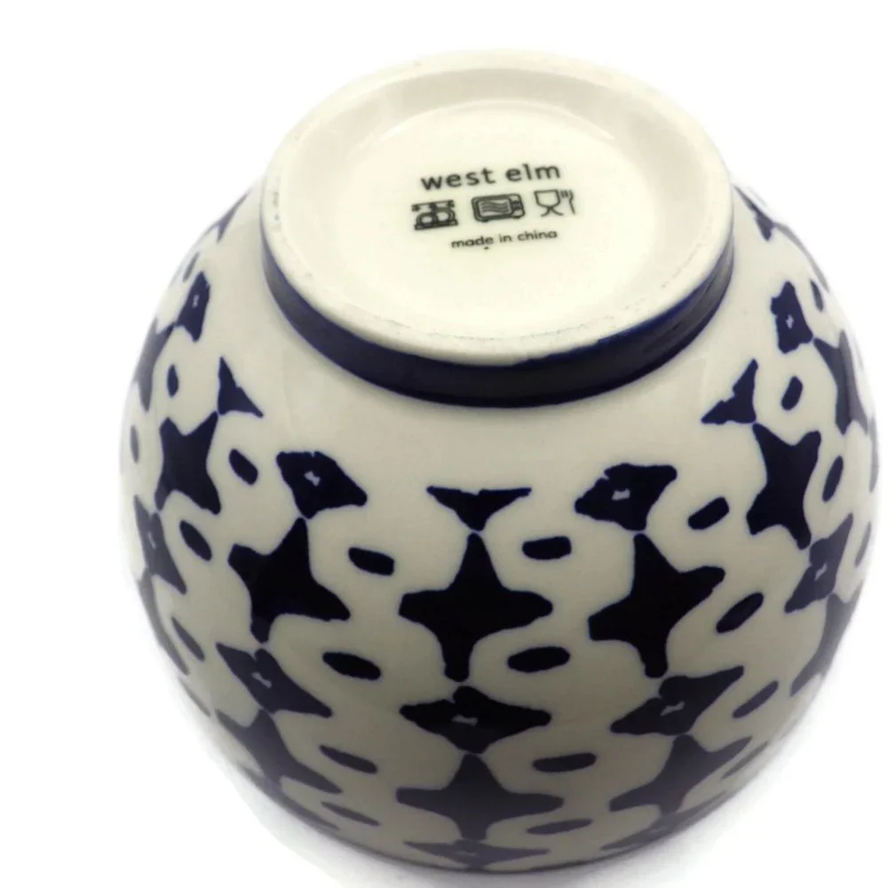 West Elm Bowl/ Indigo Tie Dye/ 5